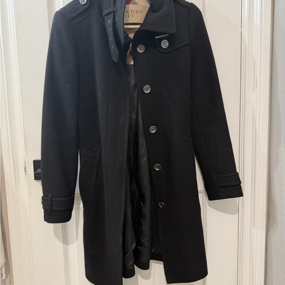 Burberry Black Wool Coat for Women